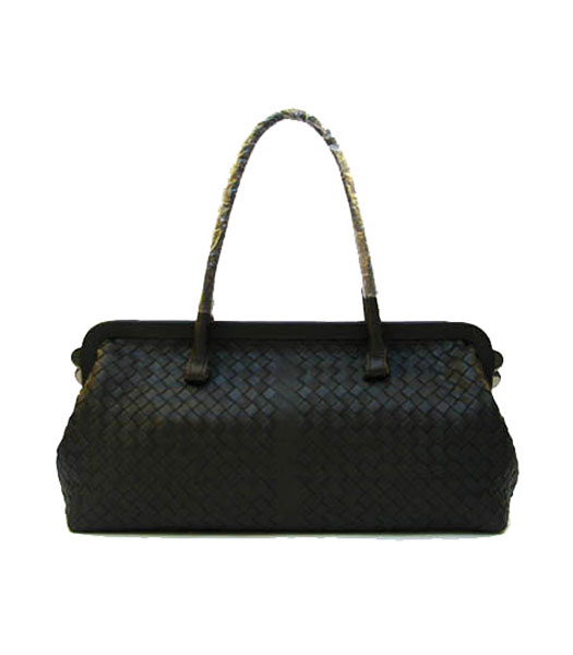 Bottega Veneta Woven Agnello Tote Bag Black